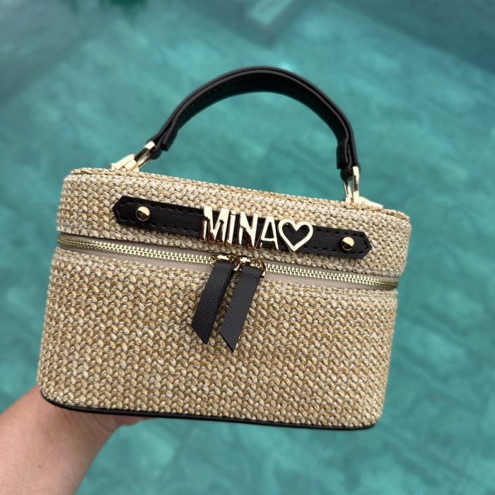 Mini Hasır Çanta Acı Kahve